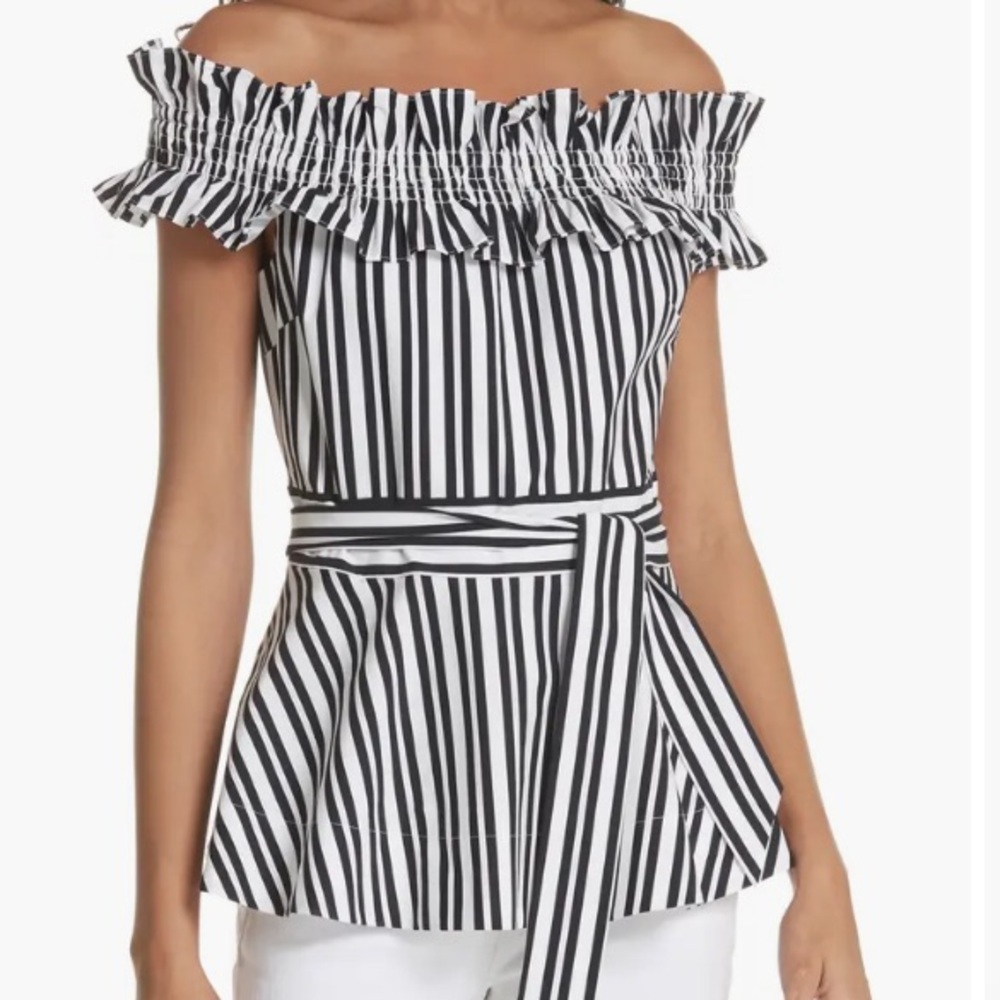 Kate Spade ♠️ New York Off Shoulder Candy Stripe Top